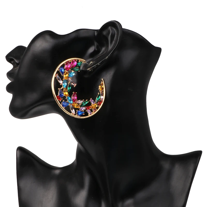 ZA богемные Красочные камни Висячие серьги для женщин винтажный круг Эффектные серьги-кольца с подвесками женские ювелирные изделия Brincos