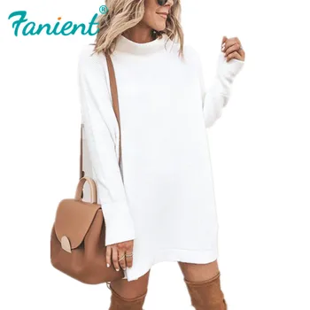 

New Spring Turtleneck Solid Knitted Sweaters Dress Women Long Sleeve Slim Streetwear Pullovers Oversized Sweater Pull Jumpers