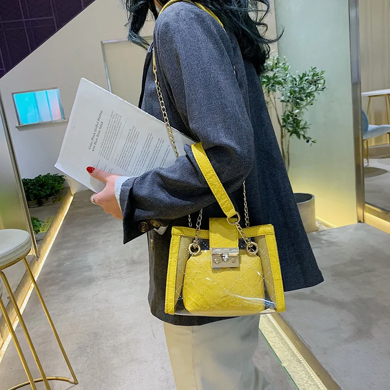 JIULIN 2019 new Korean version of Hong Kong retro Lingge chain shoulder bag large capacity Joker portable commuter | Багаж и сумки