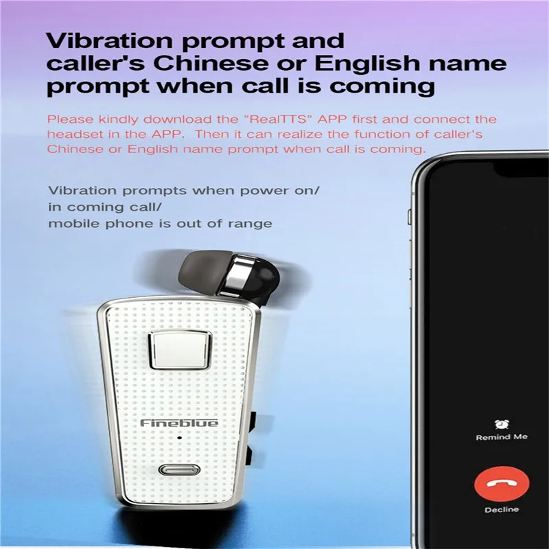 Fine-blue F970Pro Wireless Bluetooth 5.0 Earphone Telescopic Back Design Handfree Headset Audifonos Para Celular 40OCT2915