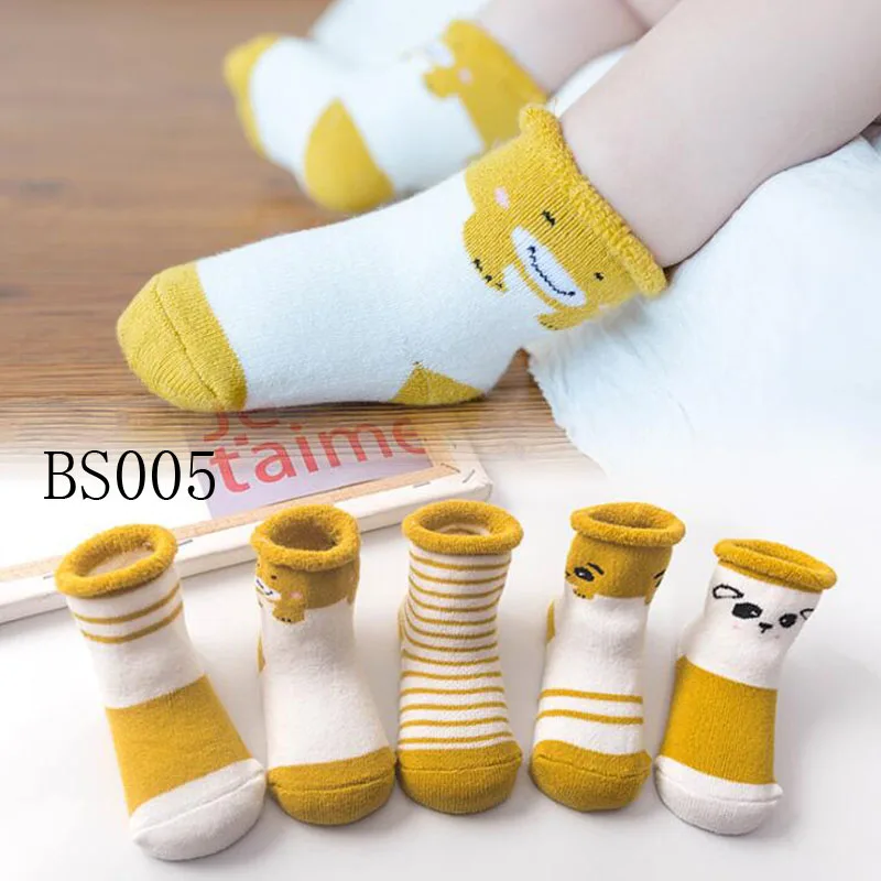 5 пар детских носков с героями мультфильмов новые милые детские носки на осень и зиму - Цвет: BS005