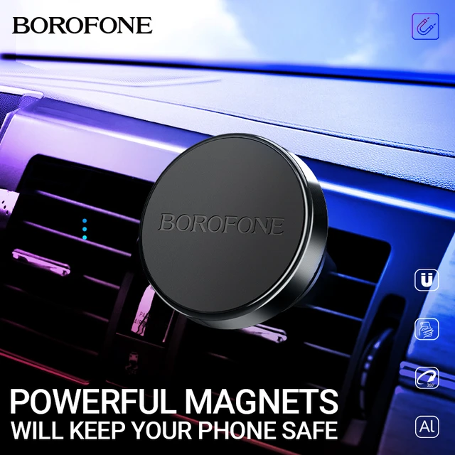 Support smartphone pour voiture sur grille d'aération BOROFONE BH9