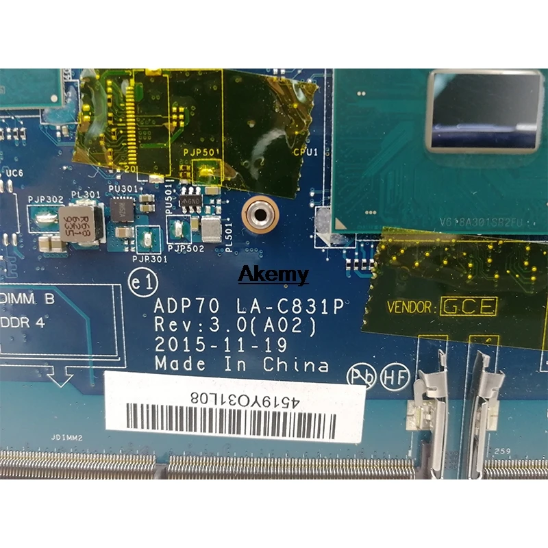 E5470 5470 материнская плата для ноутбука DELL CN-0476JC 0476JC 476JC LA-C831P Материнская плата ноутбука E5470 5470 материнская плата i7-6820HQ тест проведен
