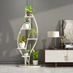 Support de plantes en métal à 6 niveaux, support de 6 pots de fleurs, étagère présentoir, organisateur de rangement pour balcon jardin intérieur extérieur 