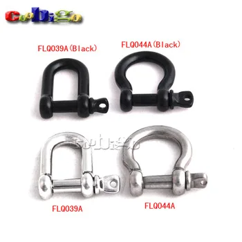 50pcs Bow Anchor Shackle D Shackle Screw Pin M5 Alloy 210kg Tensile Test Data Paracord Bracelet Survival Travel Kits#FLQ039A/44A