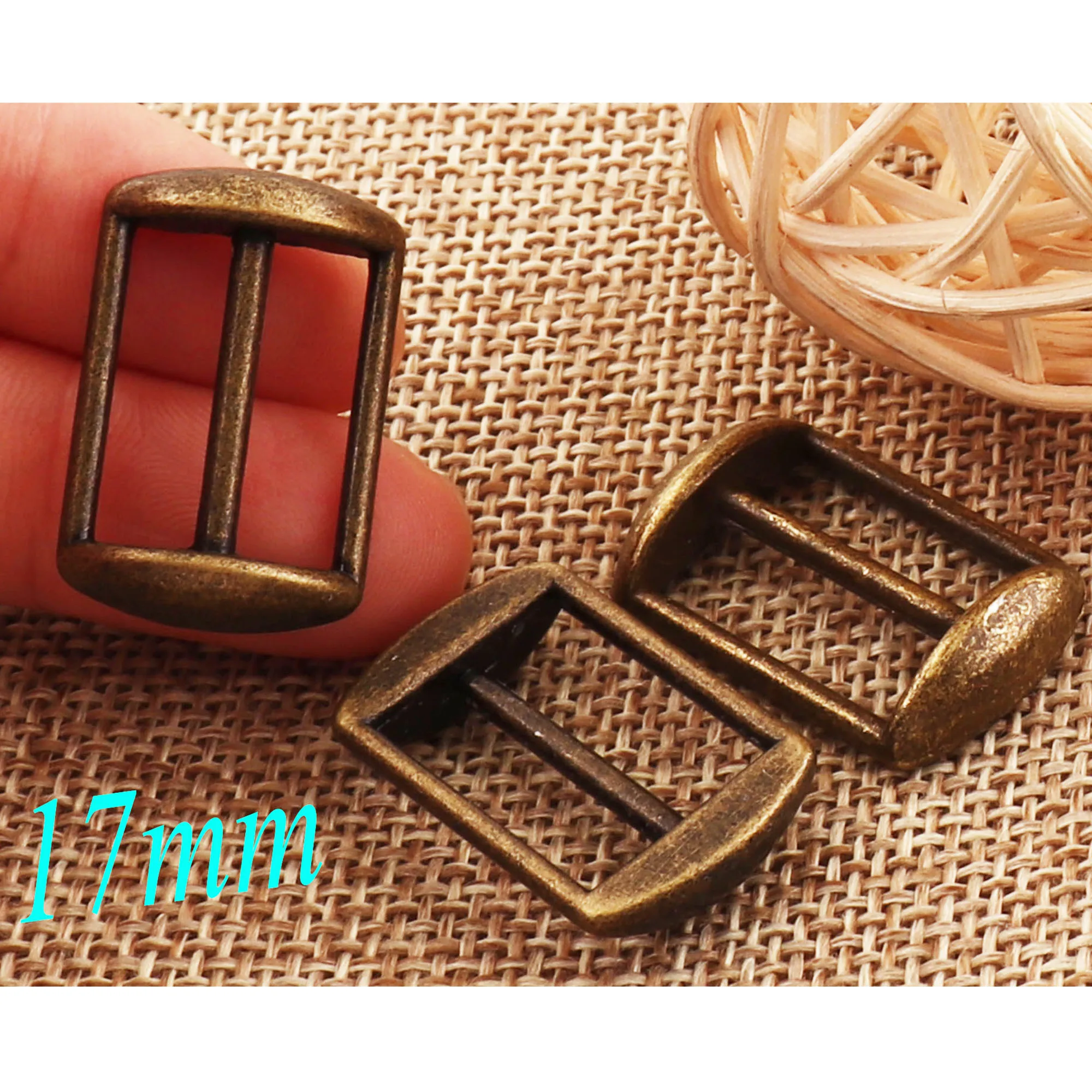 

20 pcs Antique Bronze Slide Buckles Belt Buckle Strap Fasteners Metal Handbag Adjuster Buckles Bag Straps Purse Buckles-17MM