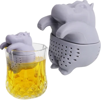 

Hippo Tea Infuser Silicone Leaf Strainer Herbal Spice Filter Diffuser