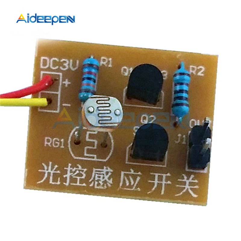 Модуль переключения датчика света постоянного тока 3 в DIY комплект фотоэлектрический переключатель индукционный фотопереключатель тренировка интегральная схема комплект
