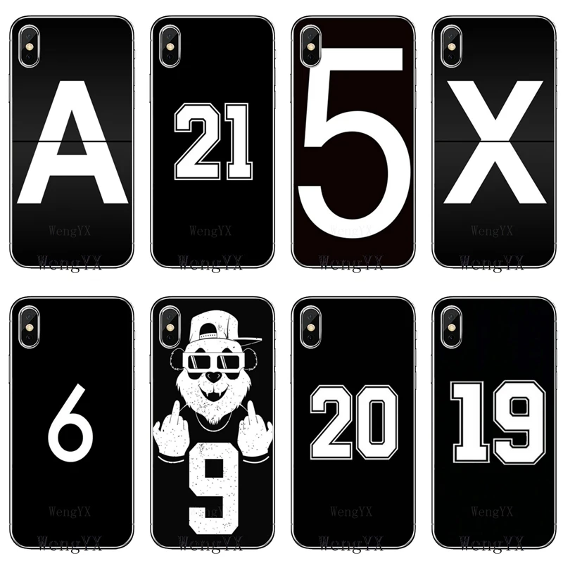 

black letter and number For Xiaomi Mi 9 8 SE Pro A1 A2 Lite 6 6X 5 5s 5x note mix 2s max 2 3 Accessories phone case