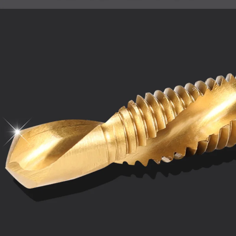 High Speed Steel Hexagonal Shank Composite Screw Tap / Triad Multifunctional Screw Tap