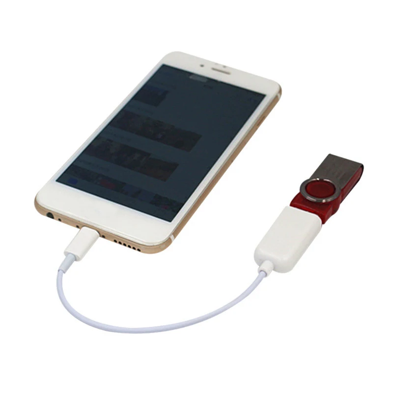 Горячий мобильный телефон USB адаптер кабель подключения к наушникам с USB флэш-диск телефон OTG адаптер для iPhone 8 белый