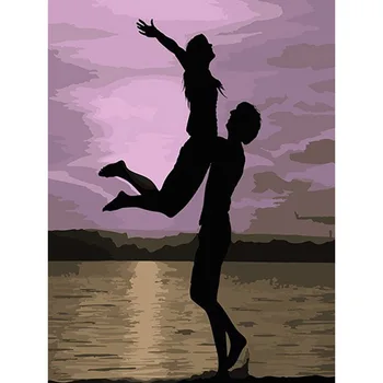 

Cross Border Fat Digital Oil Painting Wholesale Frameless Figure 4050 Amazon Wish Pigment Factory Direct