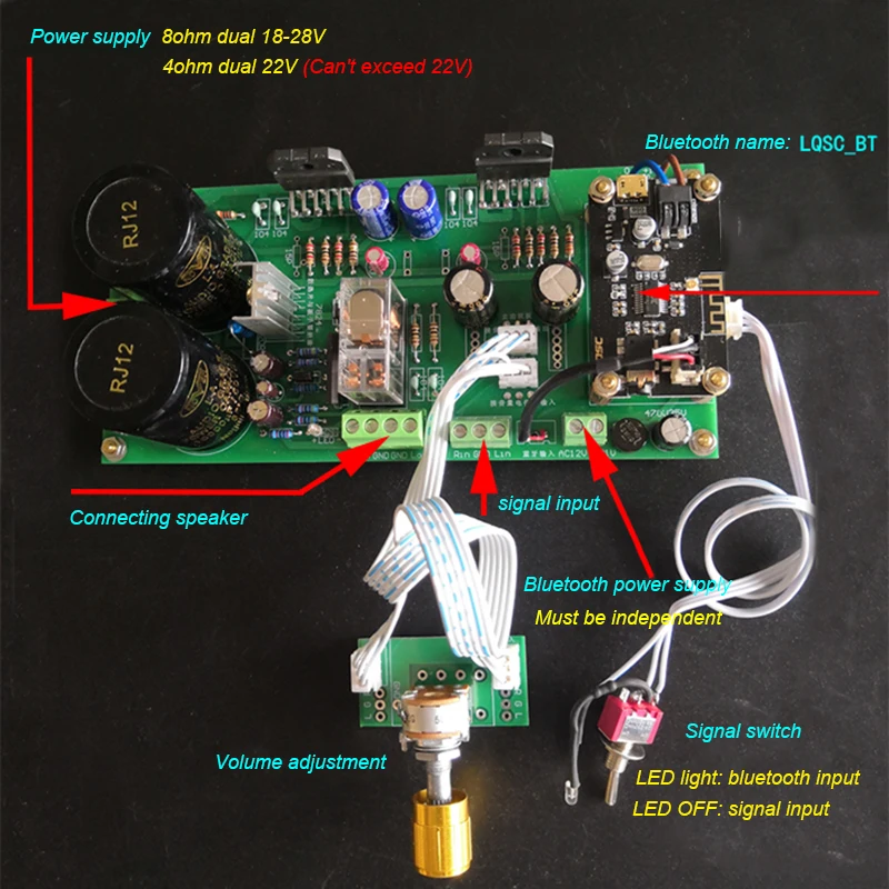 LM3886TF цифровой bluetooth усилитель регулировки громкости доска 68 Вт* 2 стереоусилитель с Динамик защита сигнала СС T0853