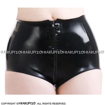 

Black Mid Waist Sexy Latex Panties With Front To Back Crotch Zipper Rubber Briefs Shorts Underpants Underwear Bottom DK-0195