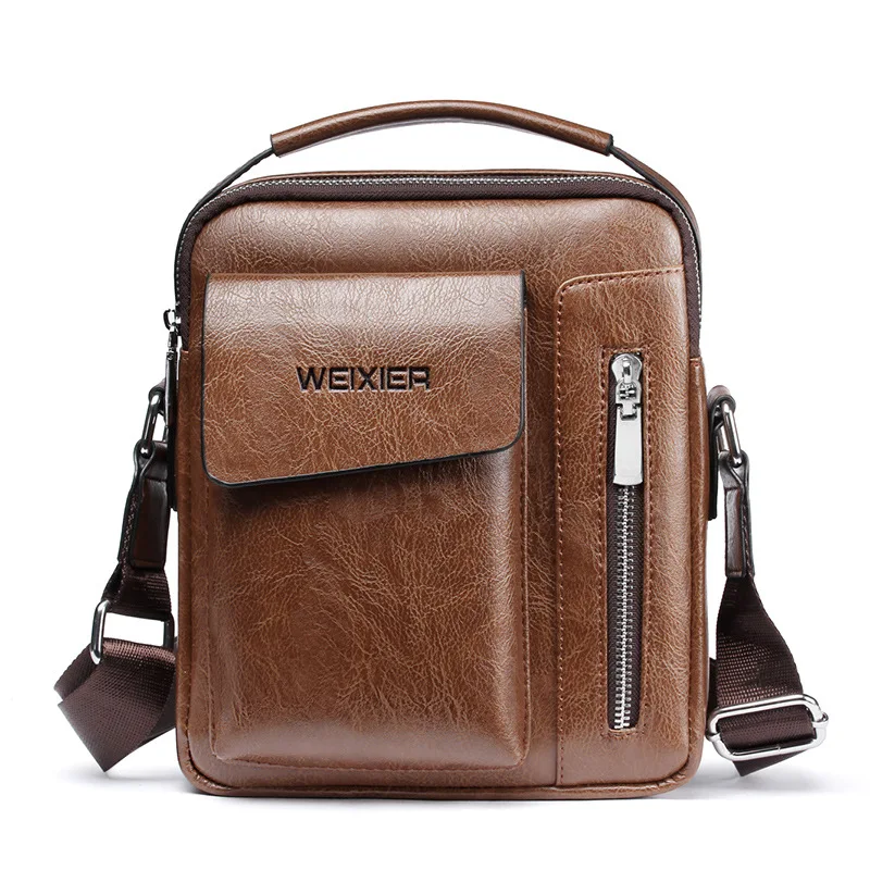 Men Business Shoulder Bags Casual PU Leather Multi-Function Small Handbags High Quality Crossbody Vintage |