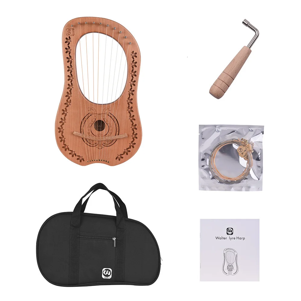 10 string houten lier harp metalen string maple mahonie snaarinstrument met draagtas 10 string houten lier harp metalen string maple mahonie snaarinstrument met draagtas
