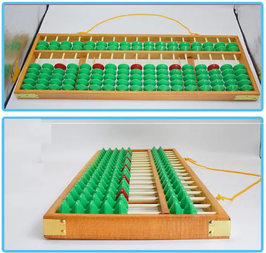 Деревянный большого размера NON-SLIP abacus для учительского инструмента по математике образование для студентов 17 колонок 7 бусин SF01