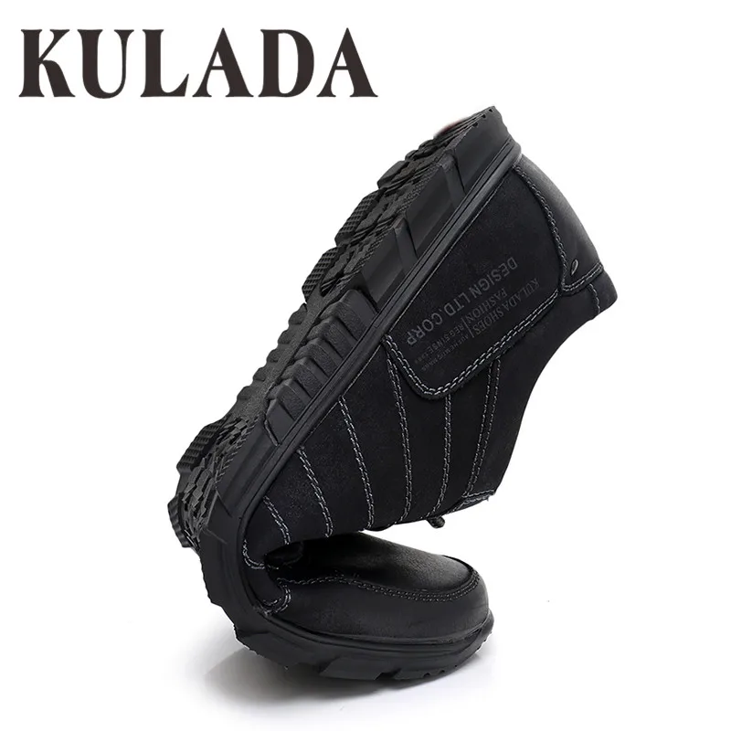 KULADA Newest Shoes Men's Casual Shoes Fashion Men PU Leather Comfortable Men Lace-up Hand-Made Shoes