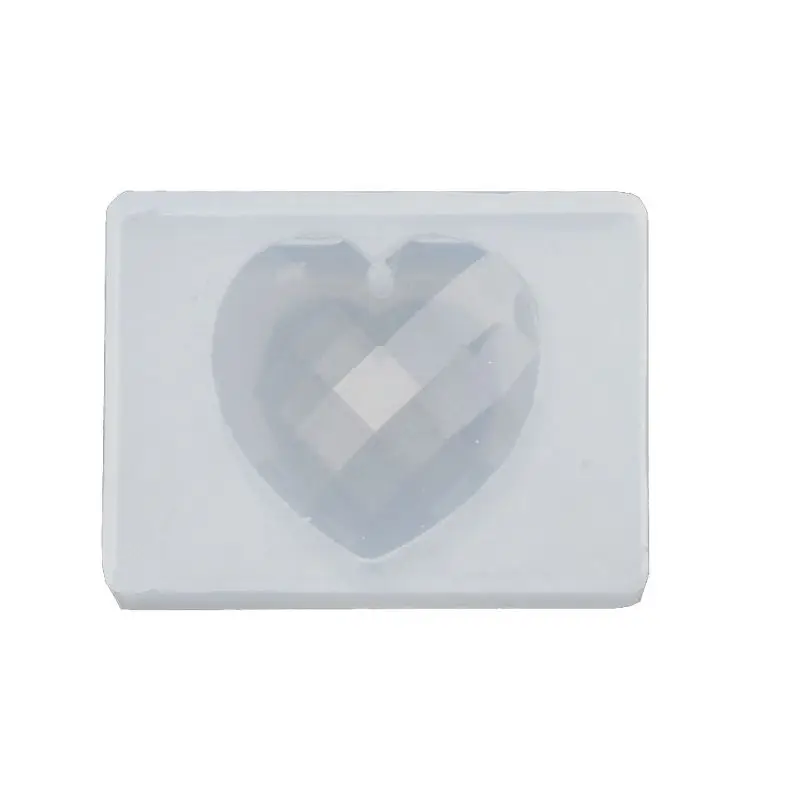 Faceted Heart Shape Pendant With Hanger Hole Resin Mold Jewelry Making Tools