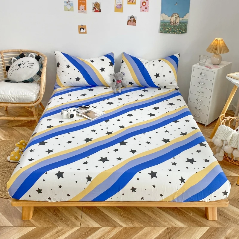 Cotton Stripe Stars Print Bed Covers 