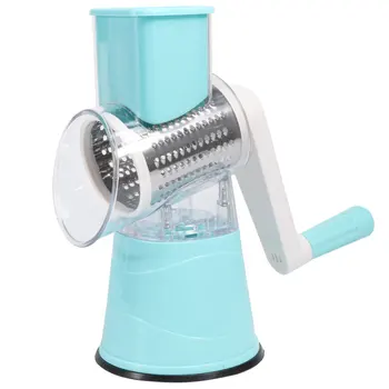 

Multifunctional Vegetable Cutter Slicer Rotating Hand Crank Cutter Grater Kitchen Tool for Potato Carrot Cucumber (Sky-blue)