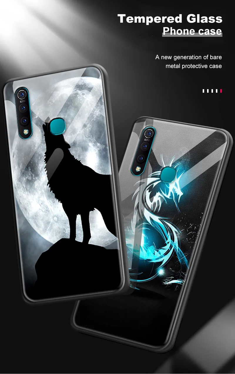 Закаленное Стекло КРЫШКА ДЛЯ VIVO Y75 Y79 Y83 Y85 Y93 Y97 X21i UD X23 X27 Pro Z3 Z5X V5S V7 плюс V9 V11i iQOO S1Pro дизайн сумка с рисунком животных