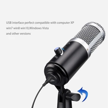 

Professional USB Condenser Microphone for Youtube Podcast Recording Instrument AXYF