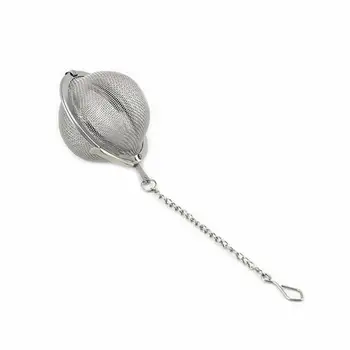 

4.5cm/1.77 Diameter Convenient Stainless Steel Handle Tea Mesh Ball Filter Stable Tea Strainer Locking Spice Egg Shaped Ball