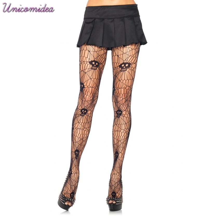 

Hollow Women Out Tights Sexy Lady Stockings Mesh Tattoos Jacquard High Fishnet Embroidery Transparent Black Lace Pantyhose 2019