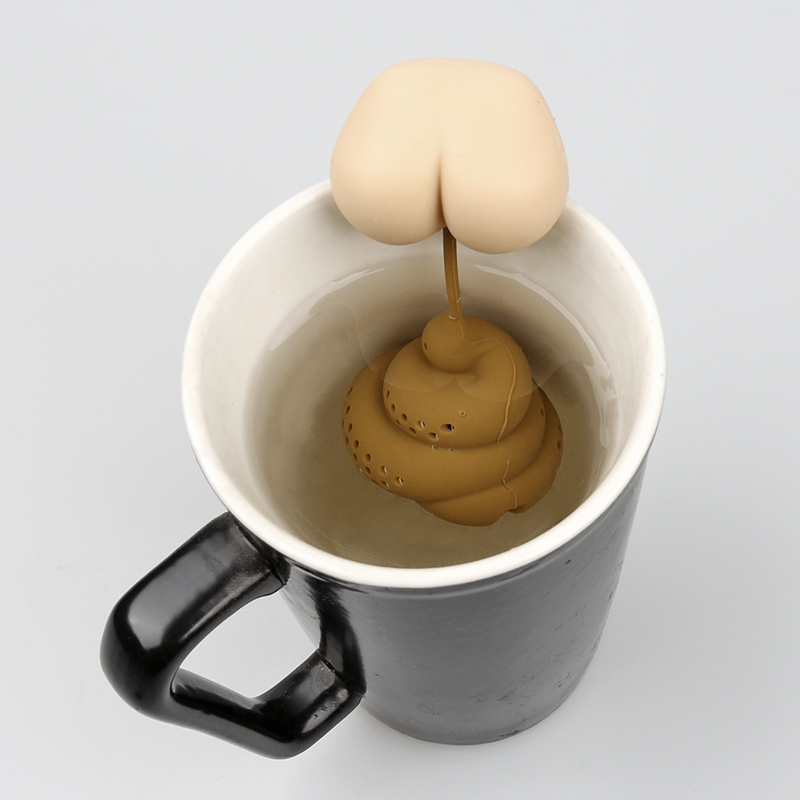 1PC Silicone Tea Filter Creative Poop Shape Coffee Filter Reusable Teapot Diffuser Strainer Tea Set Accessories