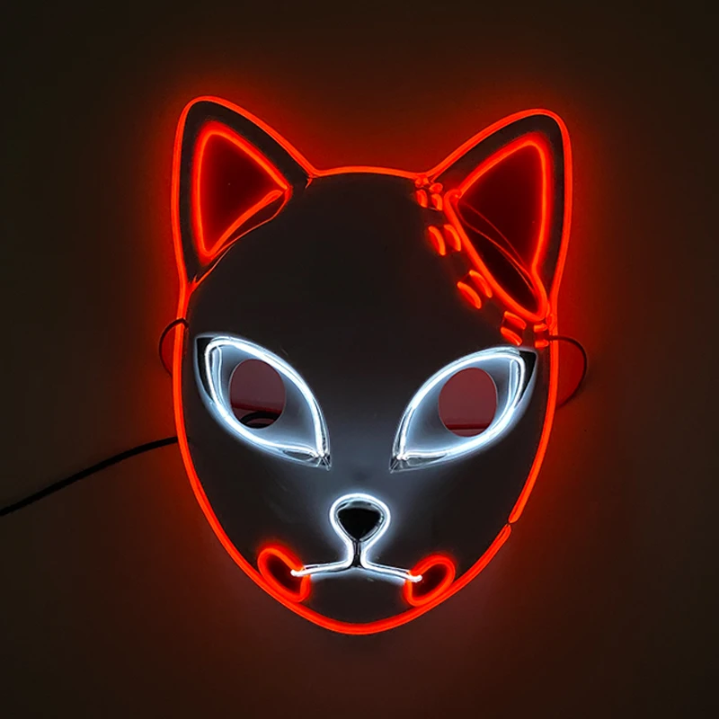 halloween costumes 2022Hot Sales Fashion LED Mask Luminous Glowing Halloween Party Mask Neon EL Mask Halloween Cosplay Mask Mascara Horror Maska sexy cosplay