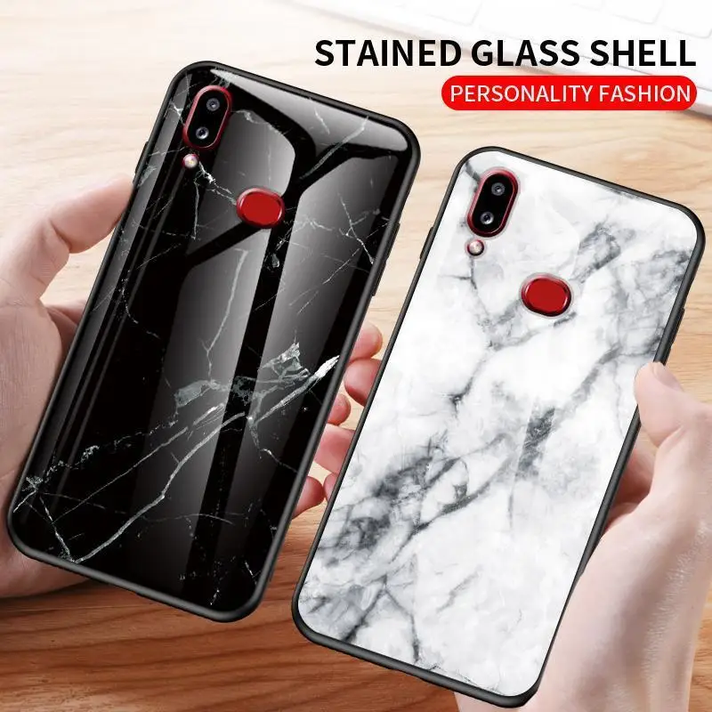 Чехол для samsung Galaxy S10E Plus Note 10 Pro M20 M30S M10 A80 A90 A70 A50 A30 A10S A20S J4Core Мрамор закаленное