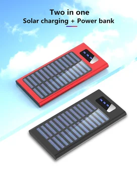 

8000mAh Solar Power Bank For iPhone 11 pro max Solar Charger For xiaomi mi9 External Power bank Charger With LED Light