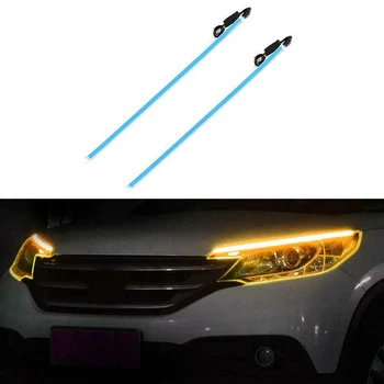

2pcs Flexible LED Night Daytime Running Light Strip No Disassembling Needed _WK