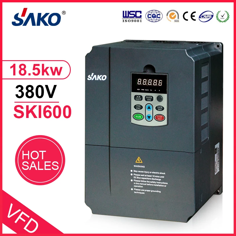 Sako Ski600 380v 18.5kw Vfd High Performance Vector Frequency Inverter Of Triple (3) Phase