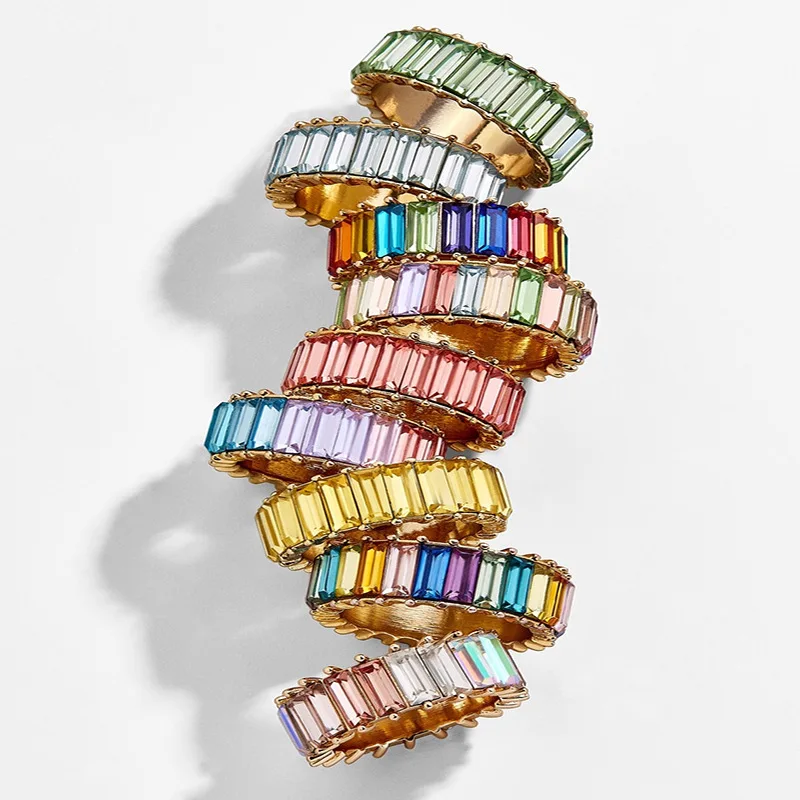 

Glod Beads Ring Charm Glass Crystal Multicolor Lover Rings for women Ins Personality Miyuki Friendship Jewelry