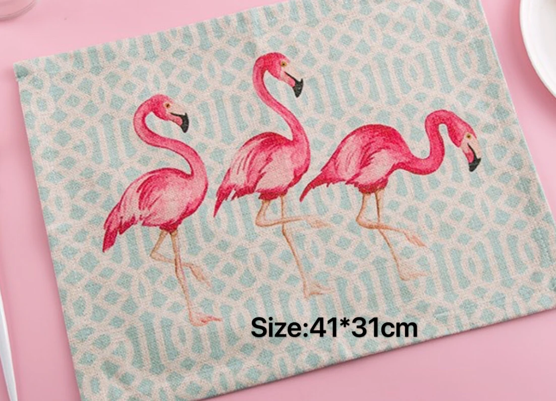 30X40 см креативный толстый хлопковый льняной художественный квадратный коврик с фламинго, коврик для ногтей, нескользящий, бытовые кухонные принадлежности - Цвет: 11
