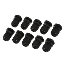 10 Pcs PG9 Black Waterproof Cable Gland Connectors