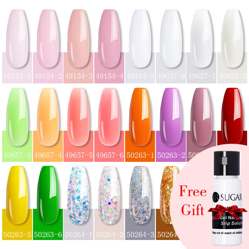 

UR SUGAR Poly UV Gel 15ml 24 Colors Color Gel A Set with Slip Liquid Quick Building For Nail Extensions Hard Jelly Gel Set