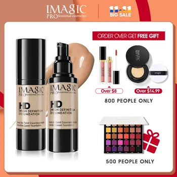 

IMAGIC HD Bright Liquid Foundation Face Makeup base maquiagem fond de teint moisturizer cream skin care full size 6 colors 30ml