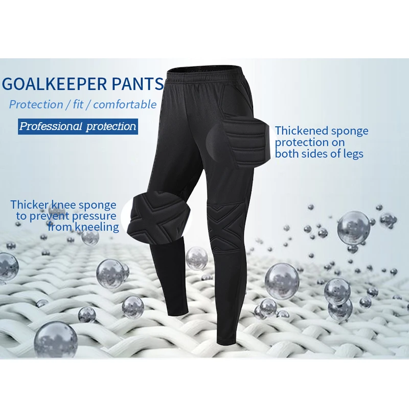 Men's Adult Soccer Goalkeeper Uniform Protective Sponge long Sleeve Training Football Goalkeeper Soccer Jersey Top and Pants New