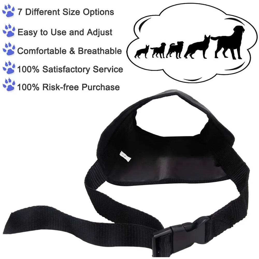 Adjustable Breathable Dog Mouth Muzzle Anti-Bite Pet - PeticaDeals