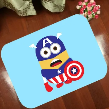 

Floor Mats Anti Slip Mat Cartoon Captain America Minions shield Comic Printed Pattern Carpet Rug for Bathroom Door Living Room