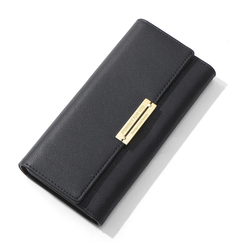 Бренд weichen Trifold женские кошельки Держатель для карт большой емкости карман для сотового телефона кошелек мягкий кожаный Длинный кошелек клатч Carteira - Цвет: Black