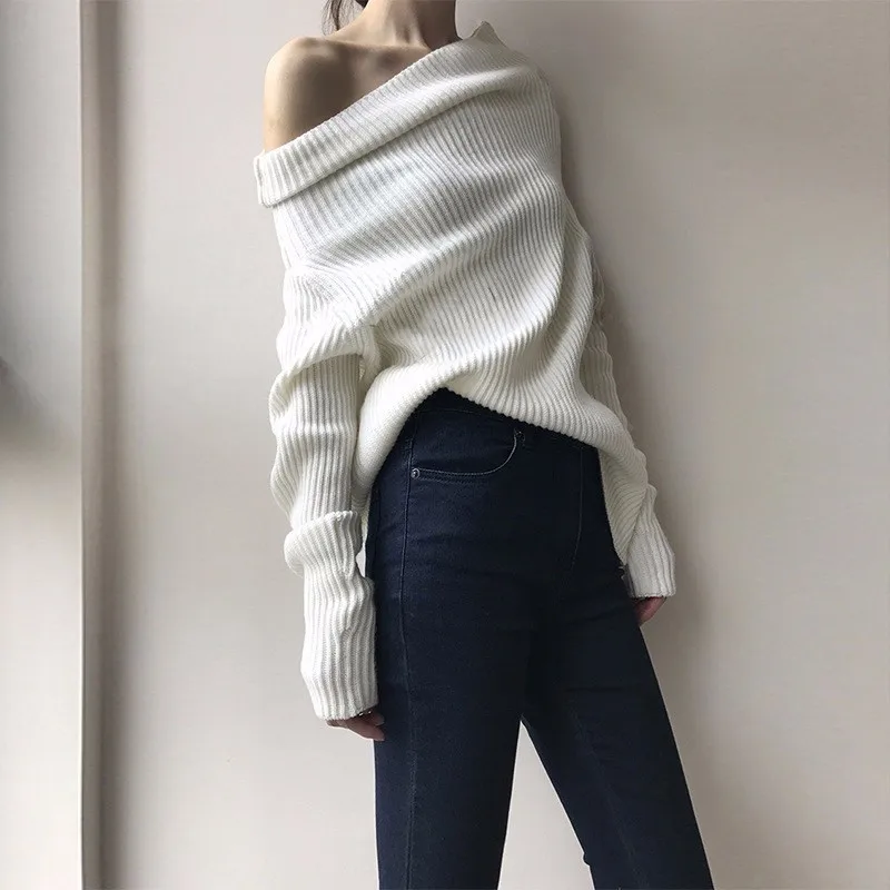 TWOTWINSTYLE-Off-Shoulder-Sweater-Female-Slash-Neck-Batwing-Sleeve-Knitting-Pullover-Jumpers-Women-2019-Spring-Fashion (1)