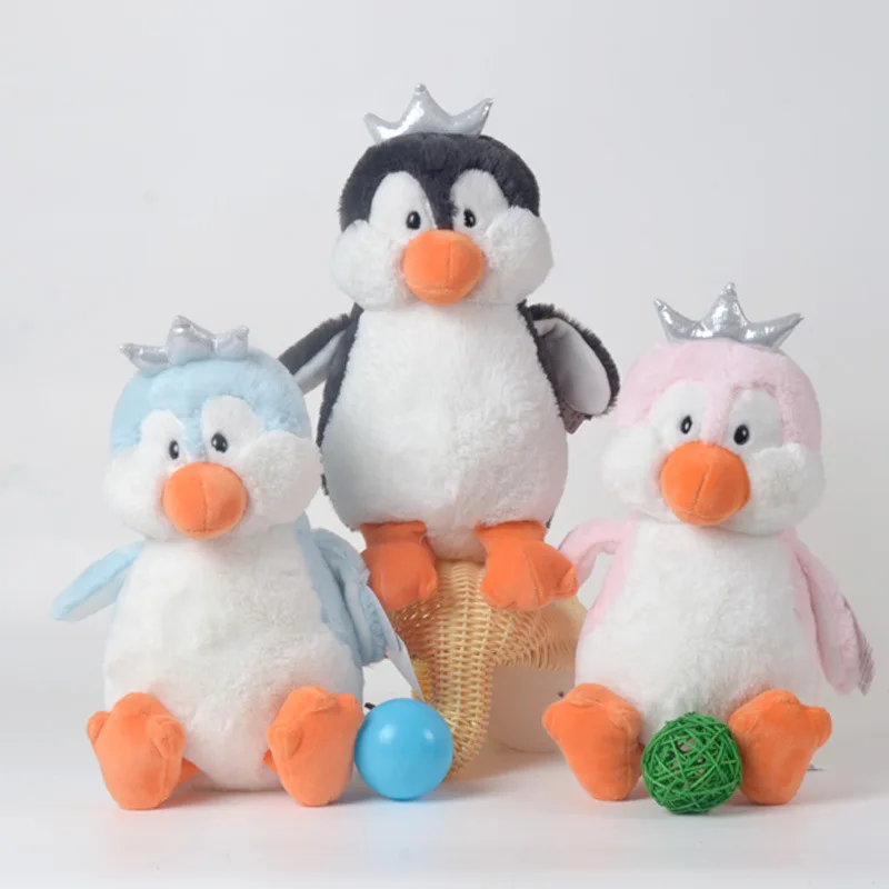 

Manufacturers Direct Selling JSQ Plush Toys Crown Penguin Doll GIRL'S Holiday Gift Wholesale