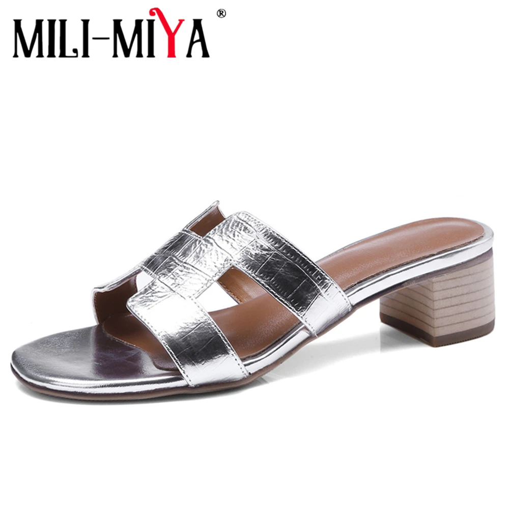MILI MIYA; Модные женские босоножки из коровьей кожи на квадратном каблуке; модельные туфли с круглым носком в сдержанном стиле; летние туфли ручной работы для вечеринок; размеры 34 40|Боссоножки и сандалии|   | АлиЭкспресс