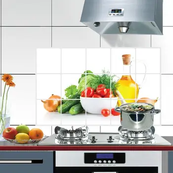 

Kitchen Oilproof Removable Wall Stickers Vinyl Wall Stickers Art Decor Home Decal Dining Hall Wallpapers DIY Wall Stickers