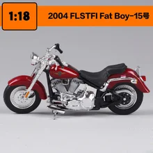 Maisto 1:18 Harley Davidson 2004 FLSTFI Толстый мальчик Мотоцикл Металлические модельные игрушки для детей подарок на день рождения Коллекция игрушек