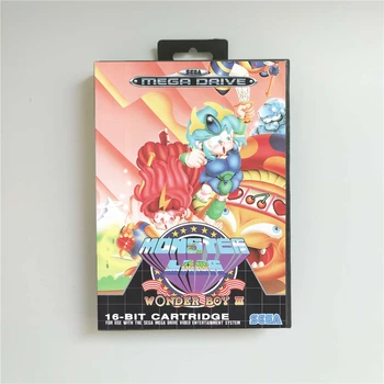 

Wonderboy III Monster Lair - EUR Cover With Box 16 Bit MD Game Card for Megadrive Genesis Video Game Console